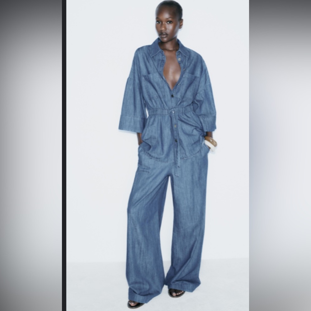 Zara Blue Denim Jacket(S) and Pants(6)